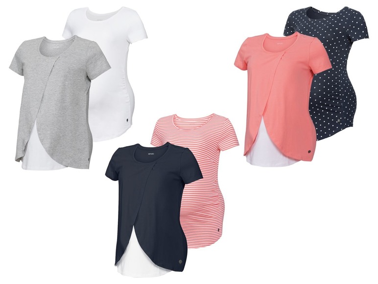 Ga naar volledige schermweergave: esmara® Set van 2 zwangerschapsshirts, katoen - afbeelding 1