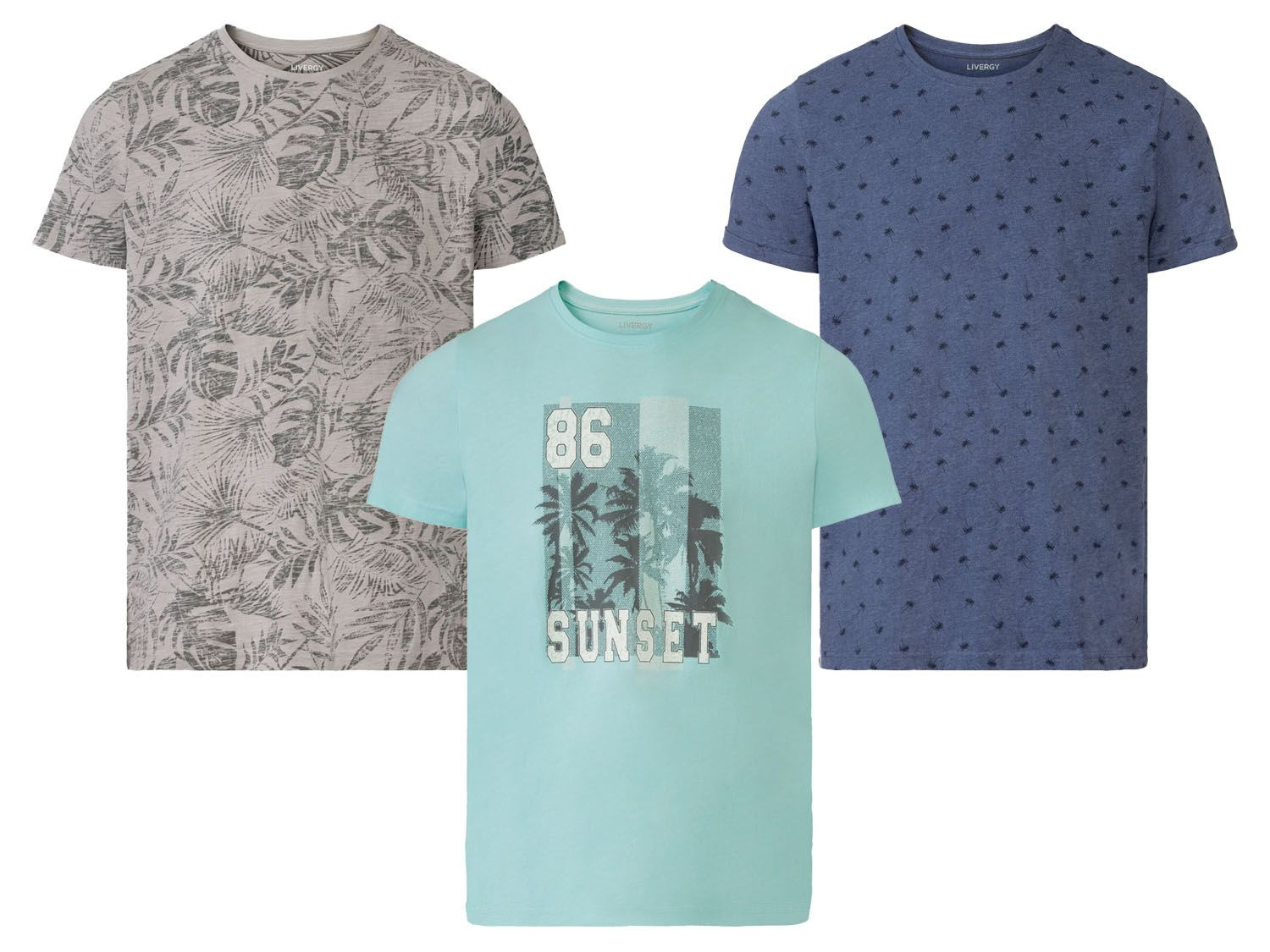 LIVERGY® T-shirt à col rond en un mélange de coton
