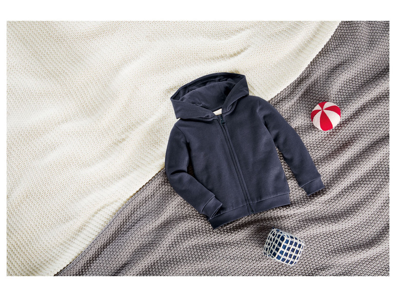 Aller en mode plein écran lupilu® Sweat zippé avec capuche en pur coton bio - Photo 6