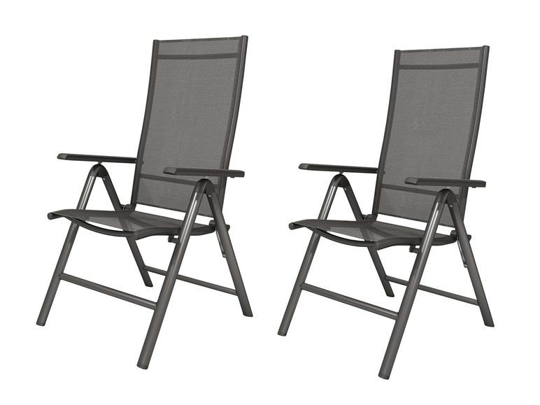 Aller en mode plein écran florabest Set de 2 chaises de jardin en aluminium, pliable - Photo 1