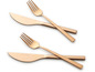 Deux couteaux et fourchettes Echtwerk en couleur or rose.