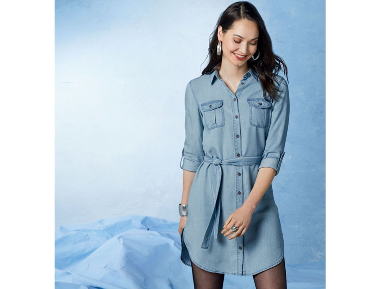 Ga naar volledige schermweergave: esmara® Jeansjurk voor dames, puur lyocell - afbeelding 3