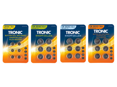 TRONIC® Knoopcelbatterijen, 6 stuks