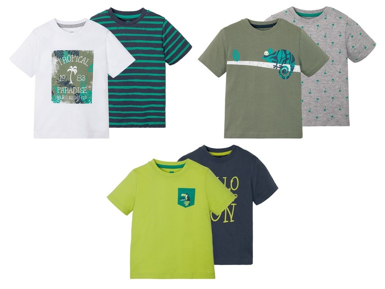 Ga naar volledige schermweergave: lupilu® T-shirt voor jongens, set van 2, puur katoen - afbeelding 1