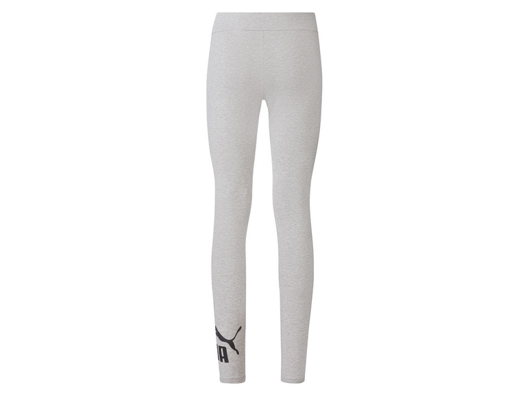 Leggings grises Puma avec un grand logo.