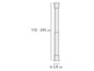 Un schéma d'une colonne d'un diamètre de 2,8 cm et d'une hauteur de 110 à 245 cm.