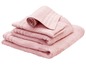 Une pile de serviettes roses