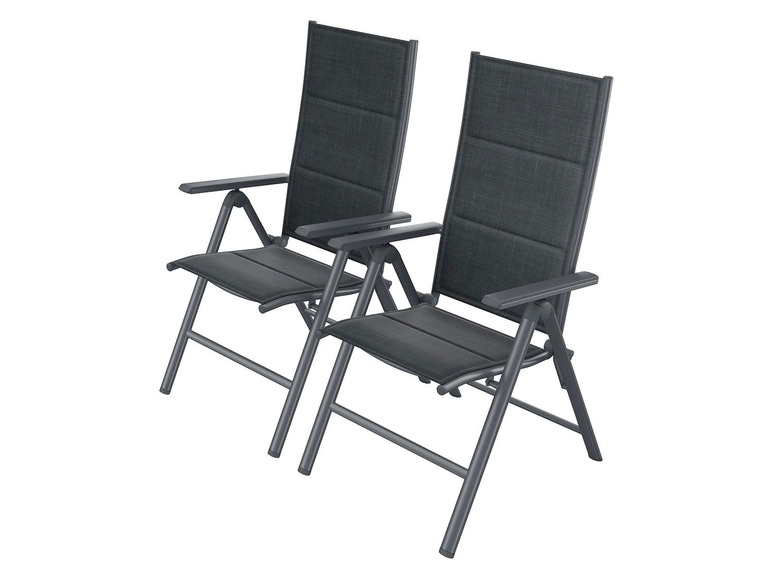 Aller en mode plein écran florabest Set de 2 chaises de jardin en aluminium, pliable - Photo 1