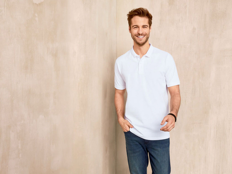 Ga naar volledige schermweergave: LIVERGY® Regular fit biokatoenen polo met zijsplitten - afbeelding 16