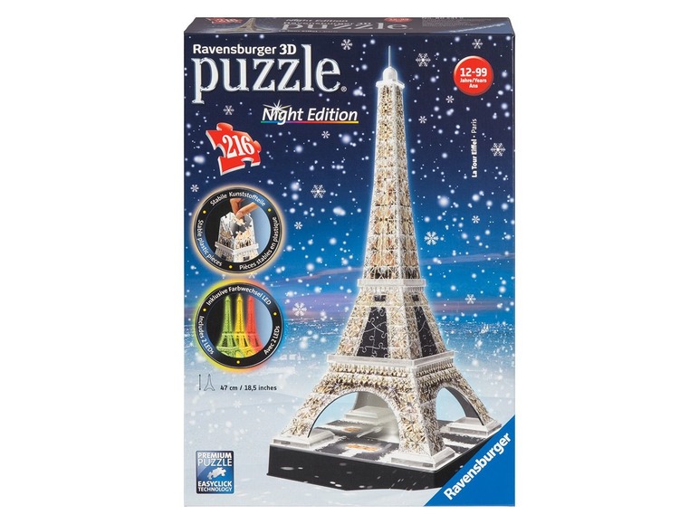 Aller en mode plein écran Ravensburger Puzzle géant 3D Tour Eiffel, 216 pièces - Photo 2