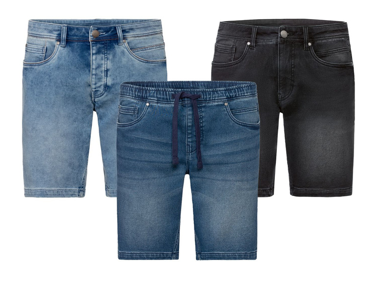 Ga naar volledige schermweergave: LIVERGY® Sweat-denim short voor heren, katoen, polyester en elastaan - afbeelding 1