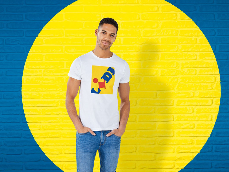Aller en mode plein écran LIVERGY® T-shirt pour hommes, logo Lidl, pur coton - Photo 2