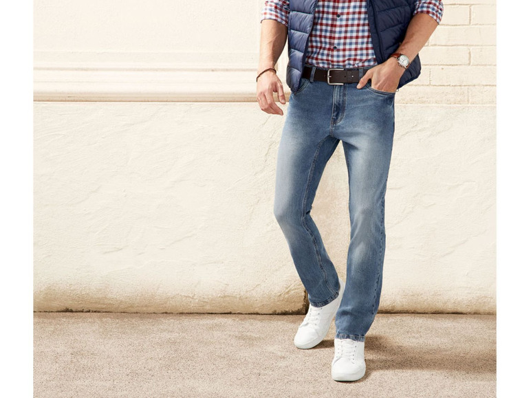 Ga naar volledige schermweergave: LIVERGY Jeans voor heren, straight fit, biokatoen en elastaan - afbeelding 3