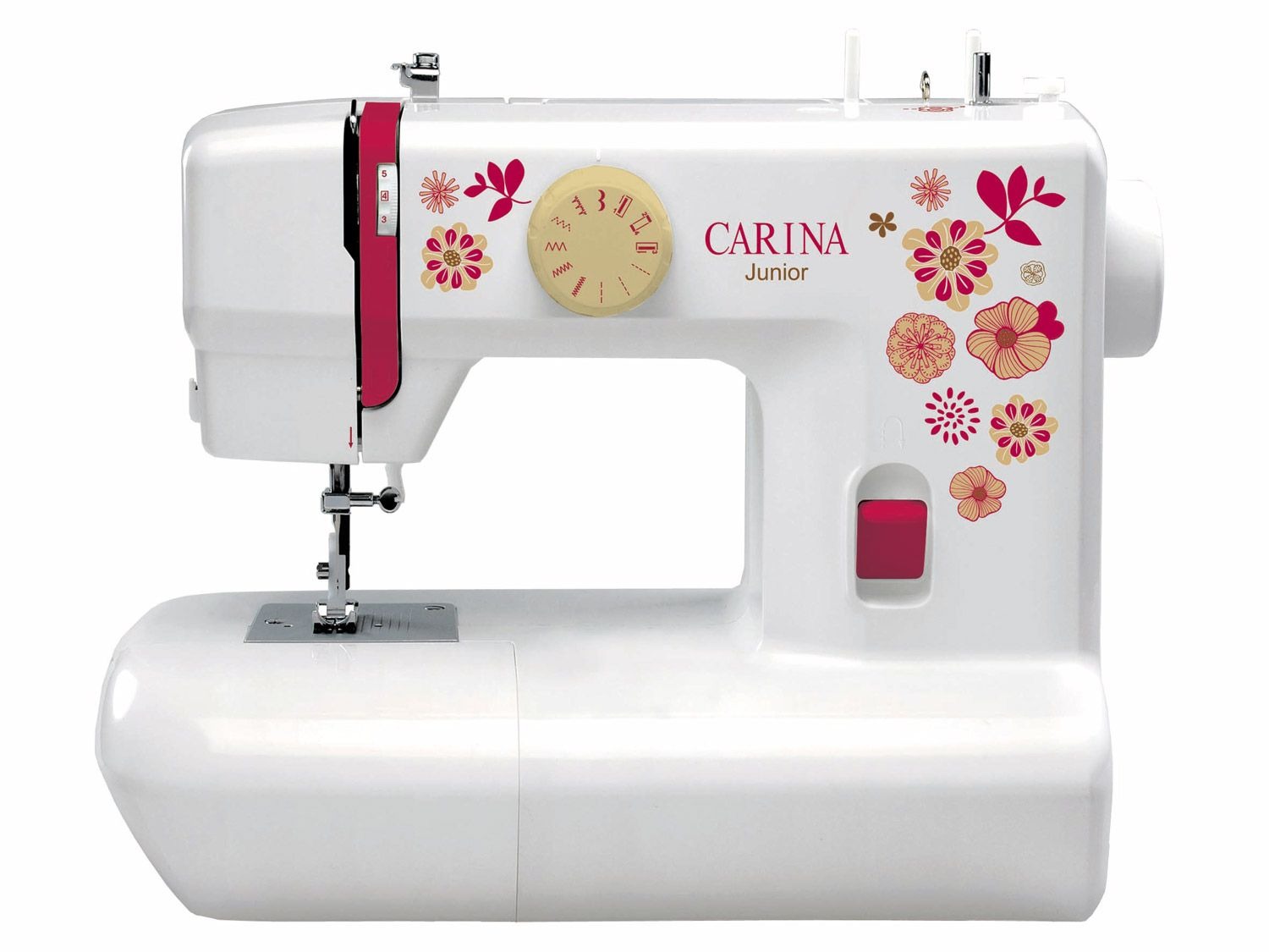 SABUIDDS Naaimachine roze voor beginners en kinderen, met hand- en voetpedaal, 5 naaiprogramma's voor huizen, fabrieken of winkels