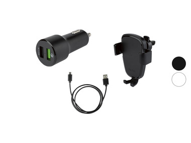 TRONIC® Support de téléphone pour voiture avec fonction de charge QI, 12 / 24 V