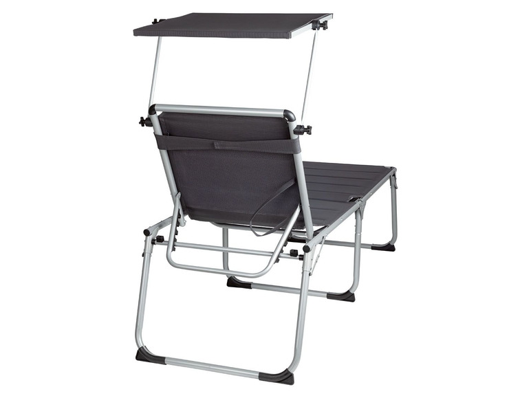 Aller en mode plein écran florabest Chaise longue en aluminium XXL avec pare-soleil, pliable - Photo 2