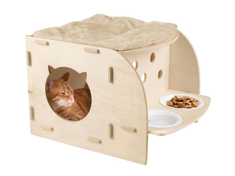 Ga naar volledige schermweergave: Zoofari Slaaphuisje voor katten, met voederstation - afbeelding 1
