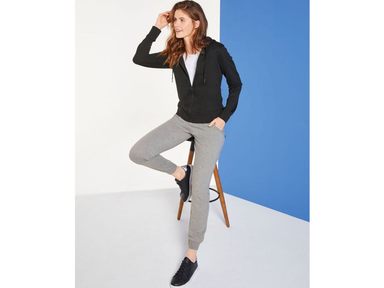 Aller en mode plein écran esmara® Pantalon molletonné pour femmes, taille élastique, polyester et coton - Photo 3