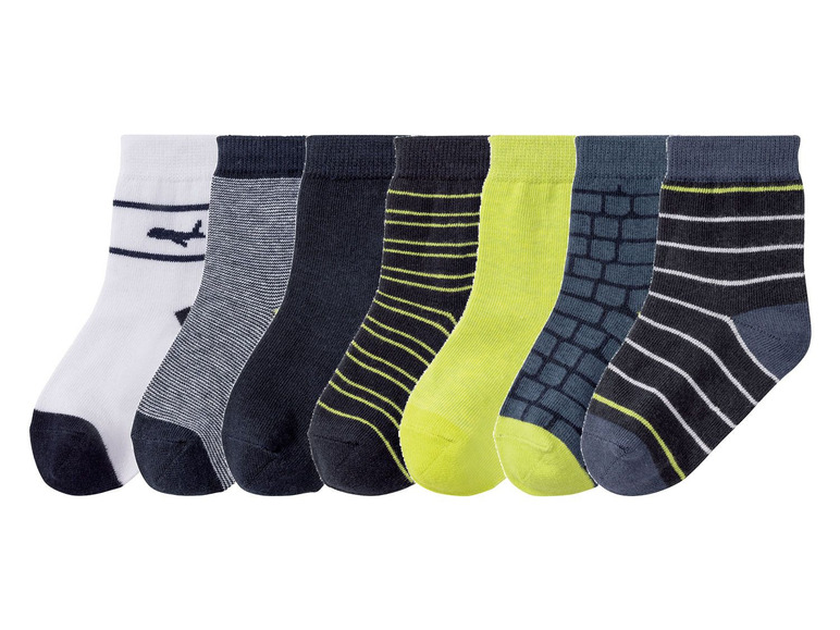 Aller en mode plein écran lupilu® Chaussettes pour garçons, set de 7, coton, polyamide et élasthanne - Photo 2