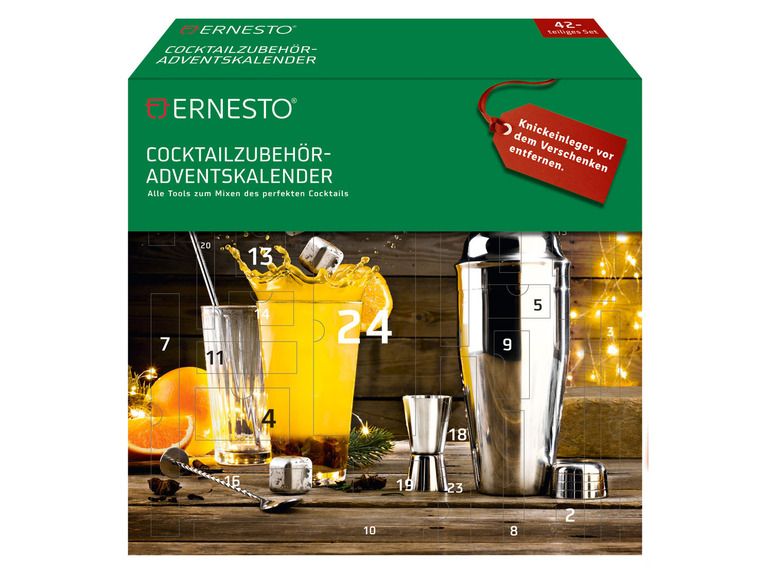 Ga naar volledige schermweergave: ERNESTO® Adventskalender cocktailaccessoires, 42-delig - afbeelding 2