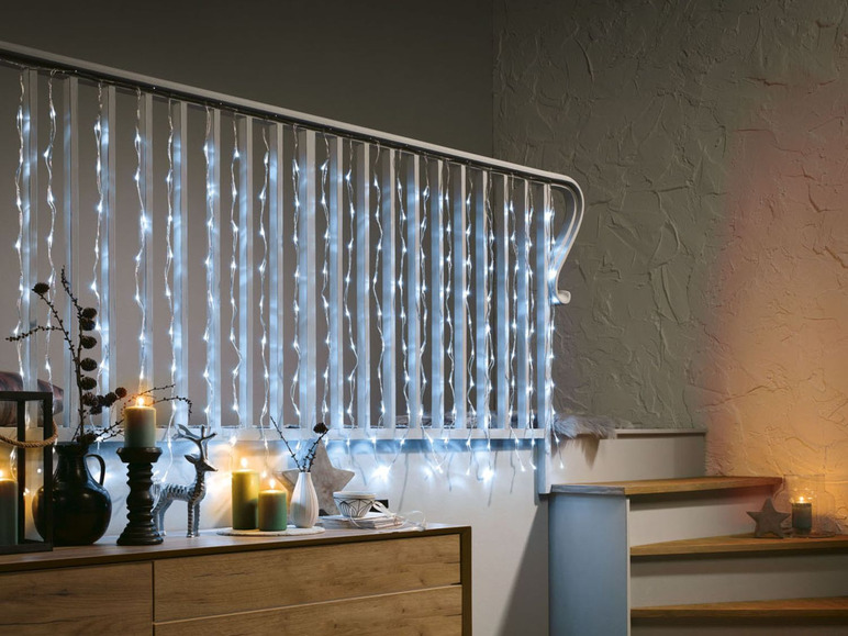 Aller en mode plein écran Melinera Rideau lumineux à LED, 2 x 1 m - Photo 9