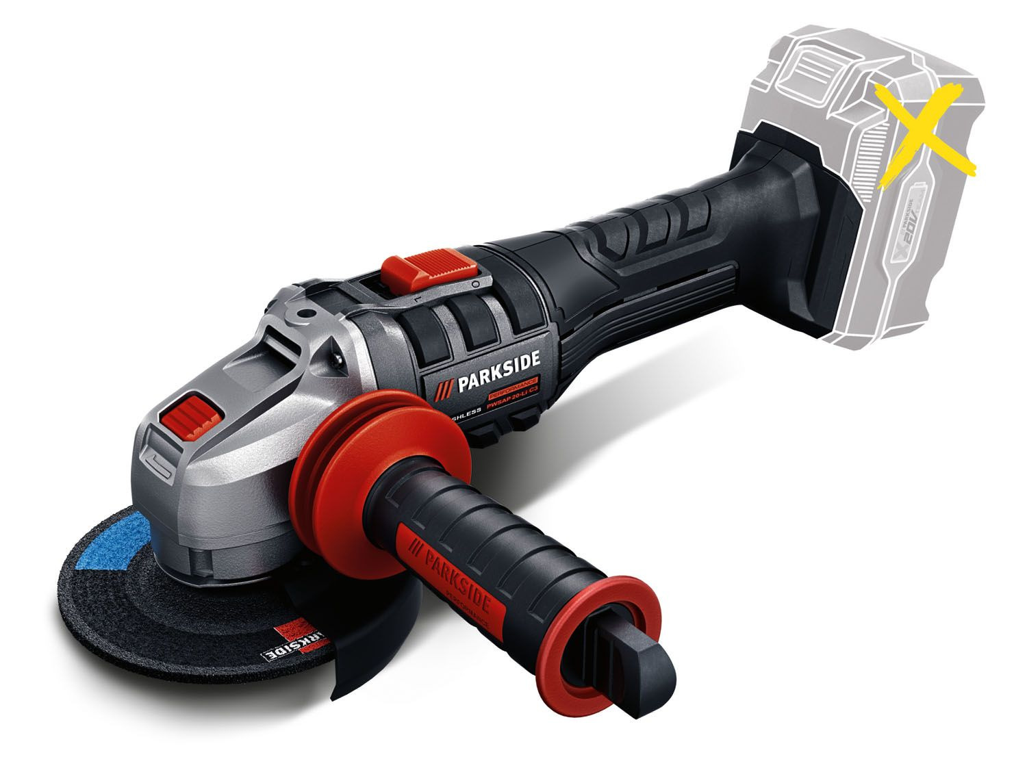 Remorquage Prélude bord disqueuse a batterie parkside marque Détecteur