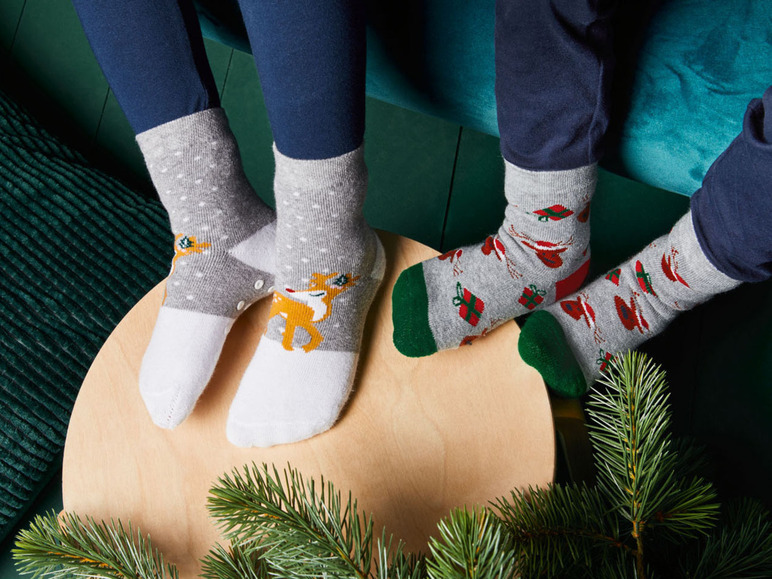 Aller en mode plein écran lupilu® Set de 2 paires de chaussettes de Noël en un mélange de coton - Photo 5
