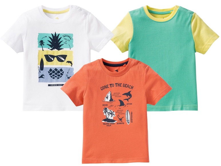 Ga naar volledige schermweergave: lupilu® Set van 3 T-shirts voor jongens - afbeelding 1