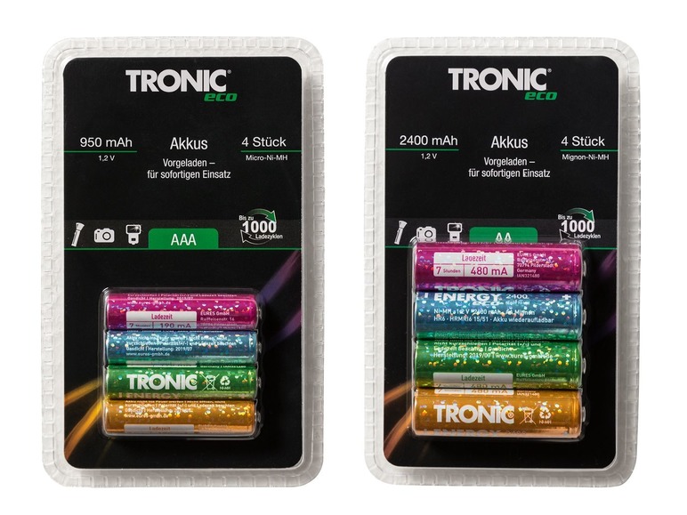 Ga naar volledige schermweergave: TRONIC® Oplaadbare batterijen, Ni-MH, 4 stuks - afbeelding 1