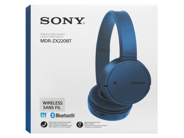 Ga naar volledige schermweergave: SONY Bluetooth koptelefoon MDR-ZX 220 BTB Blauw - afbeelding 4