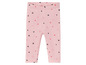 Leggings roses avec un motif d'étoiles noires et rouges