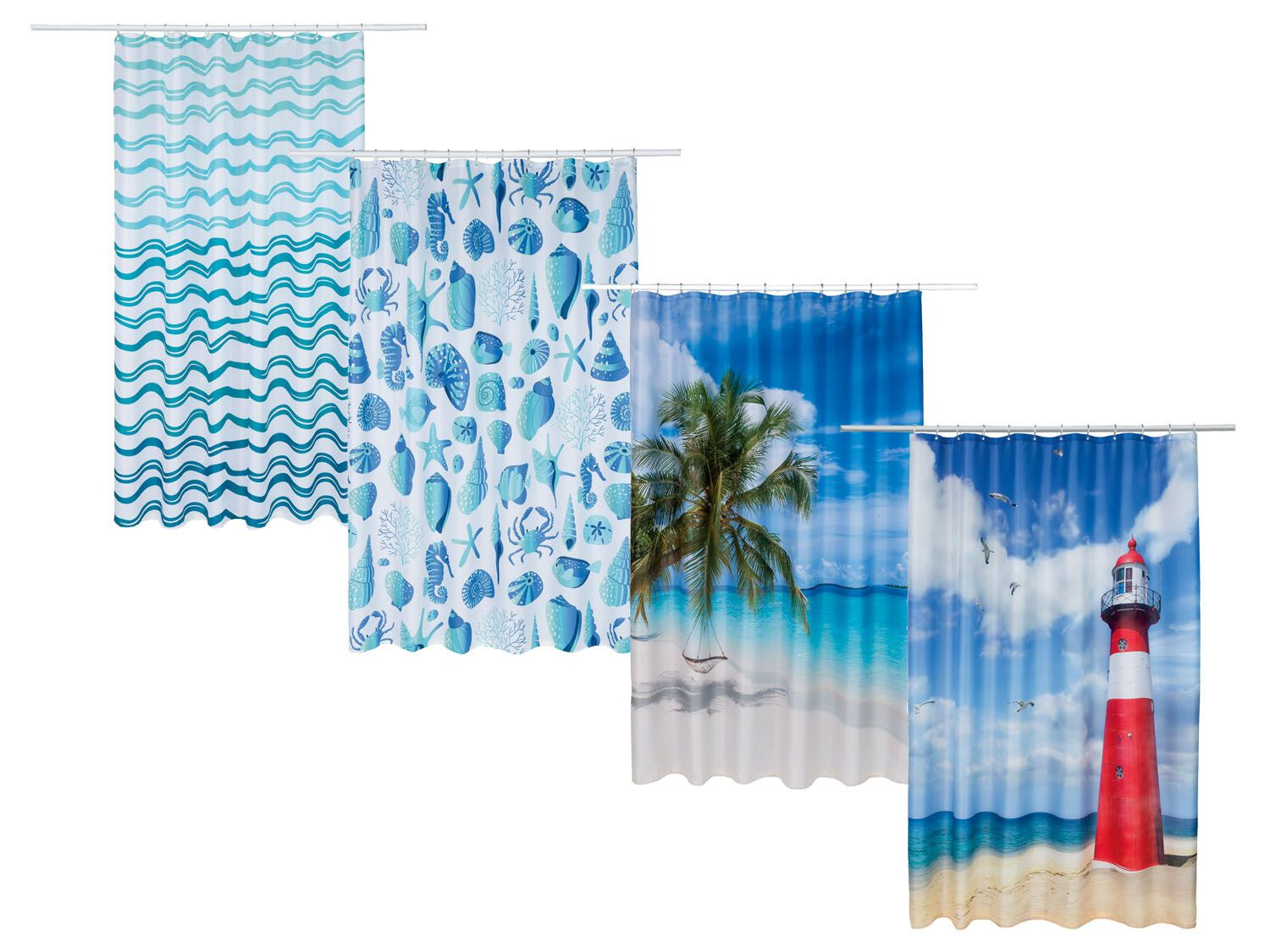 miomare Douchegordijn, 180 x 200 cm Lidl.be