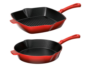 ERNESTO® Gietijzeren pan (Ø 25 cm) of grillpan (24,5 x 24,5 cm)