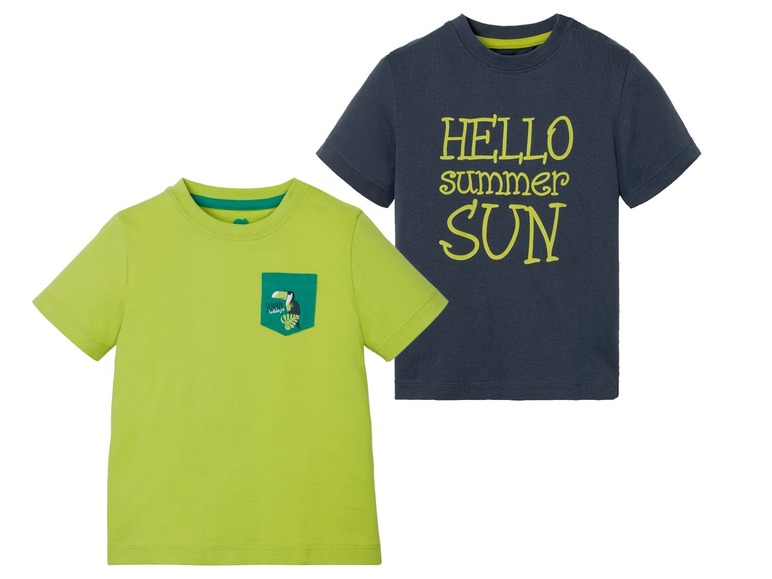 Aller en mode plein écran lupilu® T-shirt pour garçons, set de 2, pur coton - Photo 2