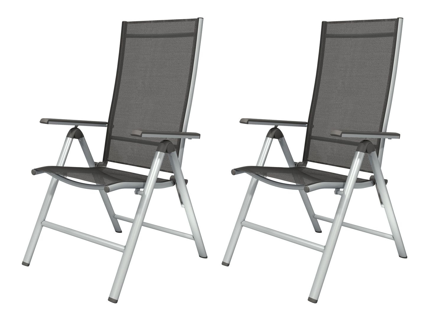 ik zal sterk zijn Bewust Hub florabest Set van 2 aluminium tuinstoelen, inklapbaar