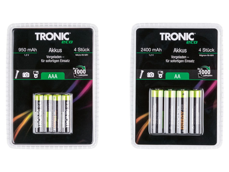Ga naar volledige schermweergave: TRONIC® Oplaadbare batterijen, Ni-MH, 4 stuks - afbeelding 1
