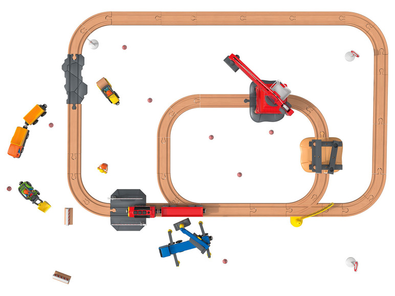 Ga naar volledige schermweergave: Playtive Houten spoorweg bouwplaats - afbeelding 3