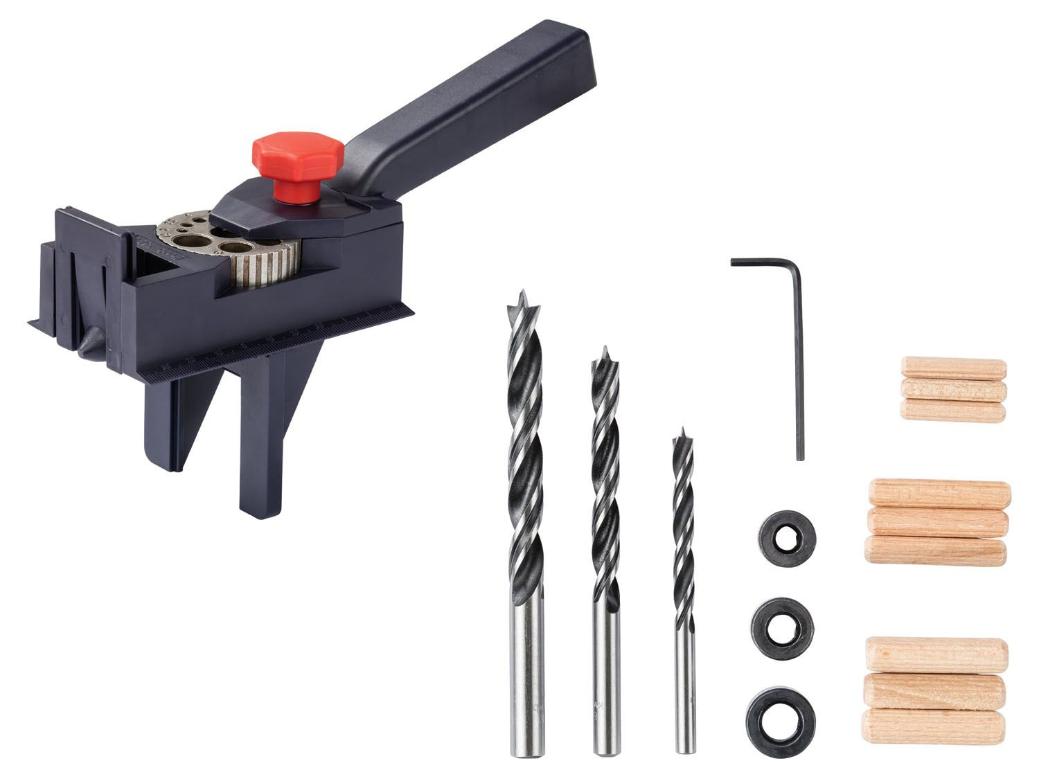 Kit d'Assemblages par Chevilles, 1 gabarit de Chevillage, 1 foret