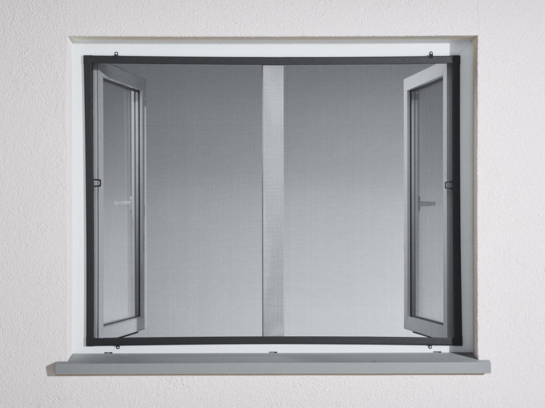 Aller en mode plein écran POWERFIX Moustiquaire pour fenêtre en aluminium 130 x 150 - Photo 2