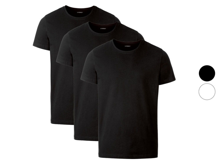 Ga naar volledige schermweergave: LIVERGY® Set van 3 katoenen T-shirts met ronde hals - afbeelding 1