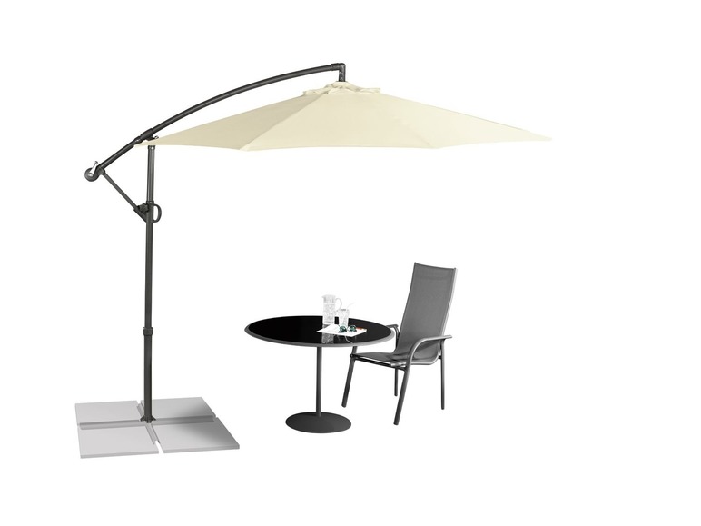 Ga naar volledige schermweergave: florabest Zwevende parasol Ø 300 cm, handzwengel, verstelbare schermhoek - afbeelding 2