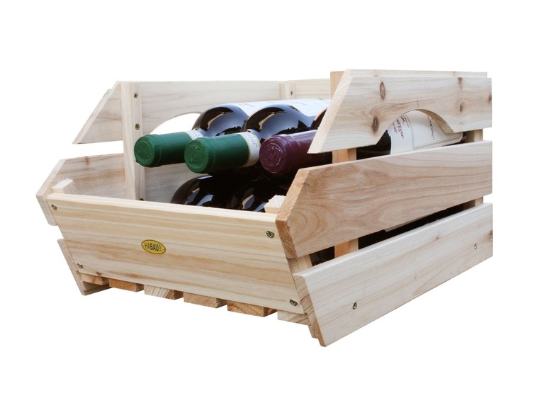 Aller en mode plein écran HABAU Boîtes de rangement en bois, set de 3, empilables - Photo 4