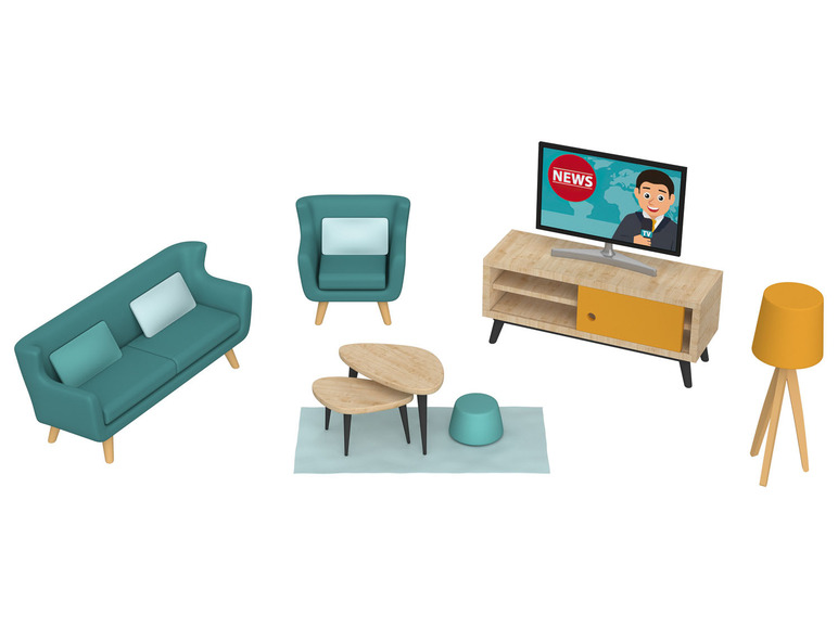 Aller en mode plein écran Playtive Set de meubles en bois ou set de poupées - Photo 6