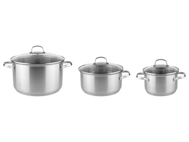 ERNESTO® Set de faitouts Ø 16 / 20 / 24 cm, 3 pièces, acier inoxydable