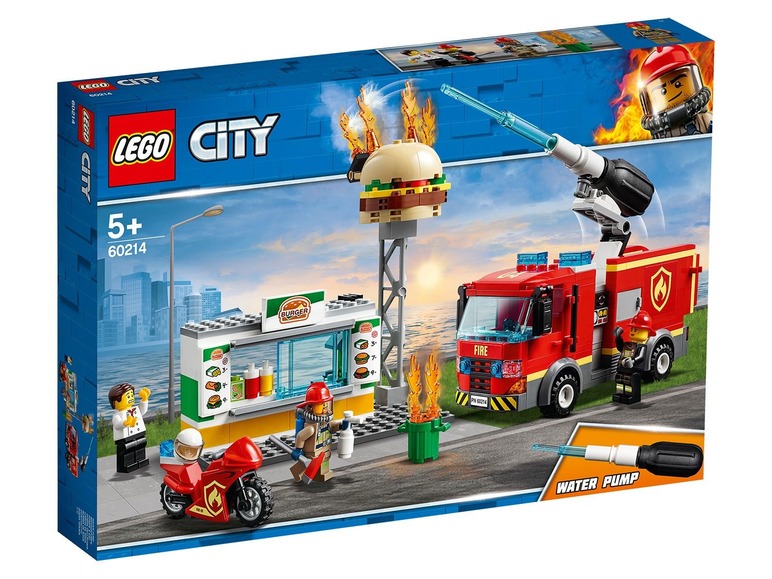 Ga naar volledige schermweergave: LEGO® City Brand bij het hamburgerrestaurant (60214) - afbeelding 1