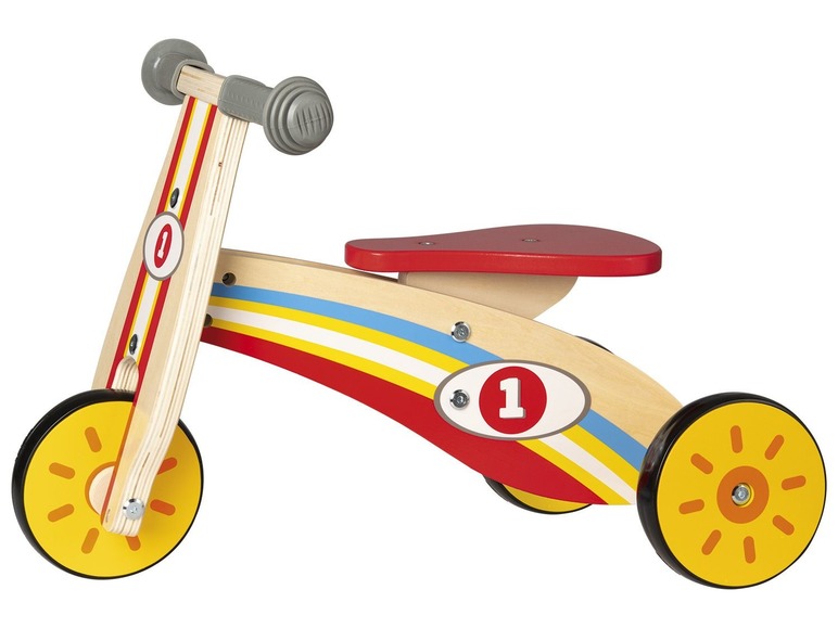 Aller en mode plein écran Playtive JUNIOR Cheval à bascule, chariot de marche ou petit vélo sans pédale en bois - Photo 3