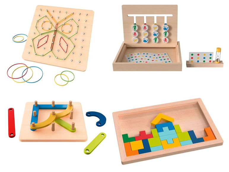 Ga naar volledige schermweergave: Playtive Houten puzzel of geoboard - afbeelding 1