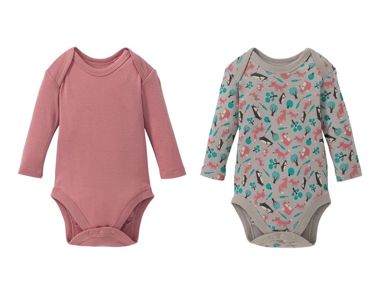 Ga naar volledige schermweergave: lupilu® Set van 2 body's met lange mouwen voor baby's - afbeelding 1