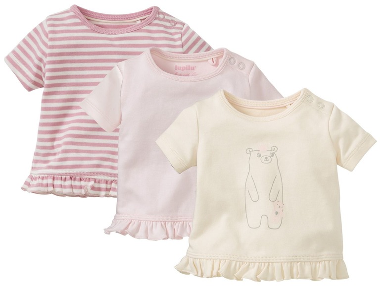 Ga naar volledige schermweergave: LUPILU® Set van 3 T-shirts voor baby's - afbeelding 1