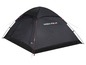Une tente High Peak noire pour le camping.